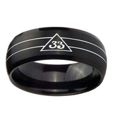 8mm-Masonic-32-Duo-Line-Freemason-Dome-Brush-Black-Tungsten-Carbide-Mens-Promise-Ring