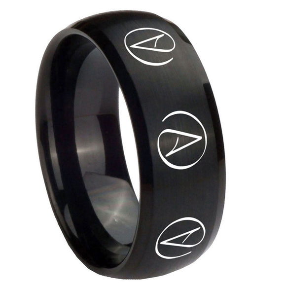 10mm-Atheist-Design-Dome-Brush-Black-Tungsten-Carbide-Bands-Ring