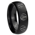 10mm Atheist Design Dome Brush Black Tungsten Carbide Bands Ring