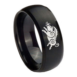 8mm-Wild-Boar-Dome-Brush-Black-Tungsten-Carbide-Engagement-Ring