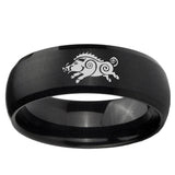 10mm Wild Boar Dome Brush Black Tungsten Ring
