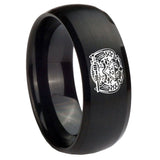 10mm-Masonic-32-Degree-Freemason-Dome-Brush-Black-Tungsten-Carbide-Men's-Wedding-Band