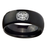 10mm-Masonic-32-Degree-Freemason-Dome-Brush-Black-Tungsten-Carbide-Men's-Wedding-Band