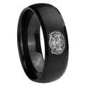 10mm Masonic 32 Degree Freemason Dome Brush Black Tungsten Carbide Men's Wedding Band