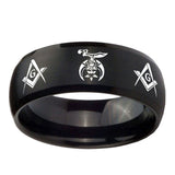 10mm-Masonic-Shriners-Dome-Brush-Black-Tungsten-Carbide-Mens-Engagement-Band