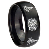 10mm-Masonic-32-Design-Dome-Brush-Black-Tungsten-Carbide-Men's-Promise-Rings