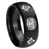 10mm-Masonic-32-Design-Dome-Brush-Black-Tungsten-Carbide-Men's-Promise-Rings