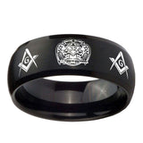 10mm-Masonic-32-Design-Dome-Brush-Black-Tungsten-Carbide-Men's-Promise-Rings
