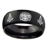 10mm-Masonic-32-Design-Dome-Brush-Black-Tungsten-Carbide-Men's-Promise-Rings