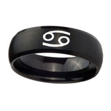 10mm-Cancer-Horoscope-Dome-Brush-Black-Tungsten-Carbide-Mens-Anniversary-Ring