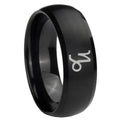 10mm Capricorn Zodiac Dome Brush Black Tungsten Carbide Men's Band Ring