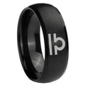 8MM Libra Horoscope Dome Brush Black Tungsten Ring For Men