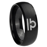 10mm Libra Horoscope Dome Brush Black Tungsten Carbide Mens Engagement Band