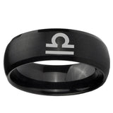 10mm Libra Horoscope Dome Brush Black Tungsten Ring