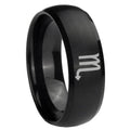 8MM Scorpio Horoscope Dome Brush Black Tungsten Ring