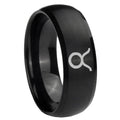 8MM Taurus Horoscope Dome Brush Black Tungsten Men's Ring