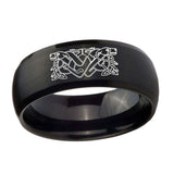 10mm-Celtic-Dog-Dome-Brush-Black-Tungsten-Carbide-Men's-Engagement-Band