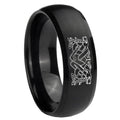 10mm Celtic Dog Dome Brush Black Tungsten Carbide Men's Engagement Band