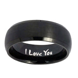 10mm-I-Love-You-Dome-Brush-Black-Tungsten-Carbide-Mens-Anniversary-Ring