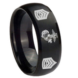 10mm-Marine-Army-Sergeant-Dome-Brush-Black-Tungsten-Carbide-Mens-Bands-Ring