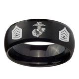 10mm-Marine-Army-Sergeant-Dome-Brush-Black-Tungsten-Carbide-Mens-Bands-Ring