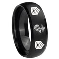 10mm Marine Army Sergeant Dome Brush Black Tungsten Carbide Mens Bands Ring