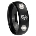 8MM Marine Chief Master Sergeant Dome Brush Black Tungsten Ring