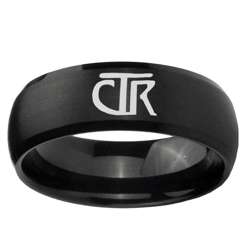 10mm CTR Dome Brush Black Tungsten Ring