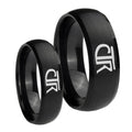 CTR Dome Brush Black Tungsten Couple Rings