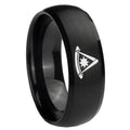 8MM Pester Master Masonic Dome Brush Black Tungsten Ring
