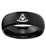 5, 8mm Pester Master Masonic Dome Brush Black Tungsten Ring
