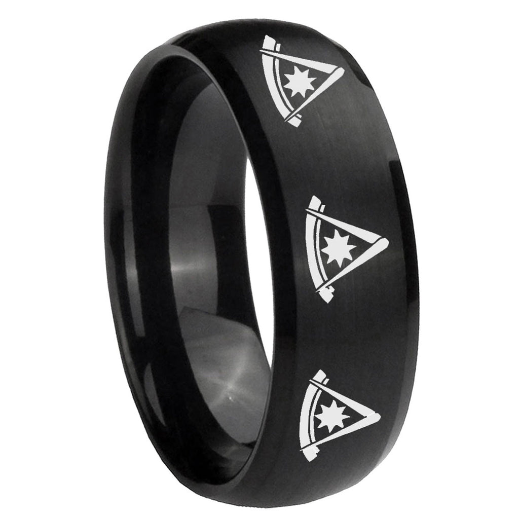 8MM Multiple Pester Master Masonic Dome Brush Black Ring