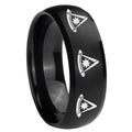 8MM Multiple Pester Master Masonic Dome Brush Black Ring