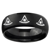 5, 8mm Multiple Pester Master Masonic Dome Brush Black Tungsten Ring