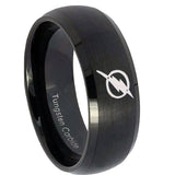 8mm Flash Dome Matte Black Tungsten Men Rings