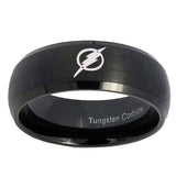 5, 8mm Flash Dome Matte Black Tungsten Men Rings