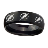 5, 8mm Multiple Flash Dome Matte Black Tungsten Metal Ring