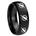 8MM Multiple Flash Dome Matte Black Tungsten Metal Ring