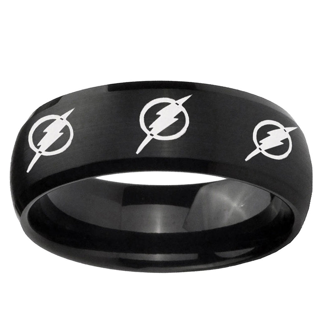 5MMMultiple Flash Dome Matte Black Tungsten Metal Ring