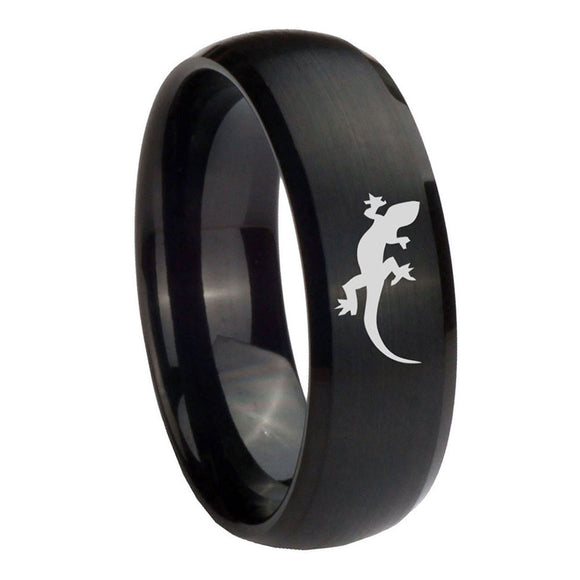 10mm-Lizard-Dome-Brush-Black-Tungsten-Carbide-Wedding-Engraving-Ring