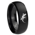 10mm Lizard Dome Brush Black Tungsten Carbide Wedding Engraving Ring