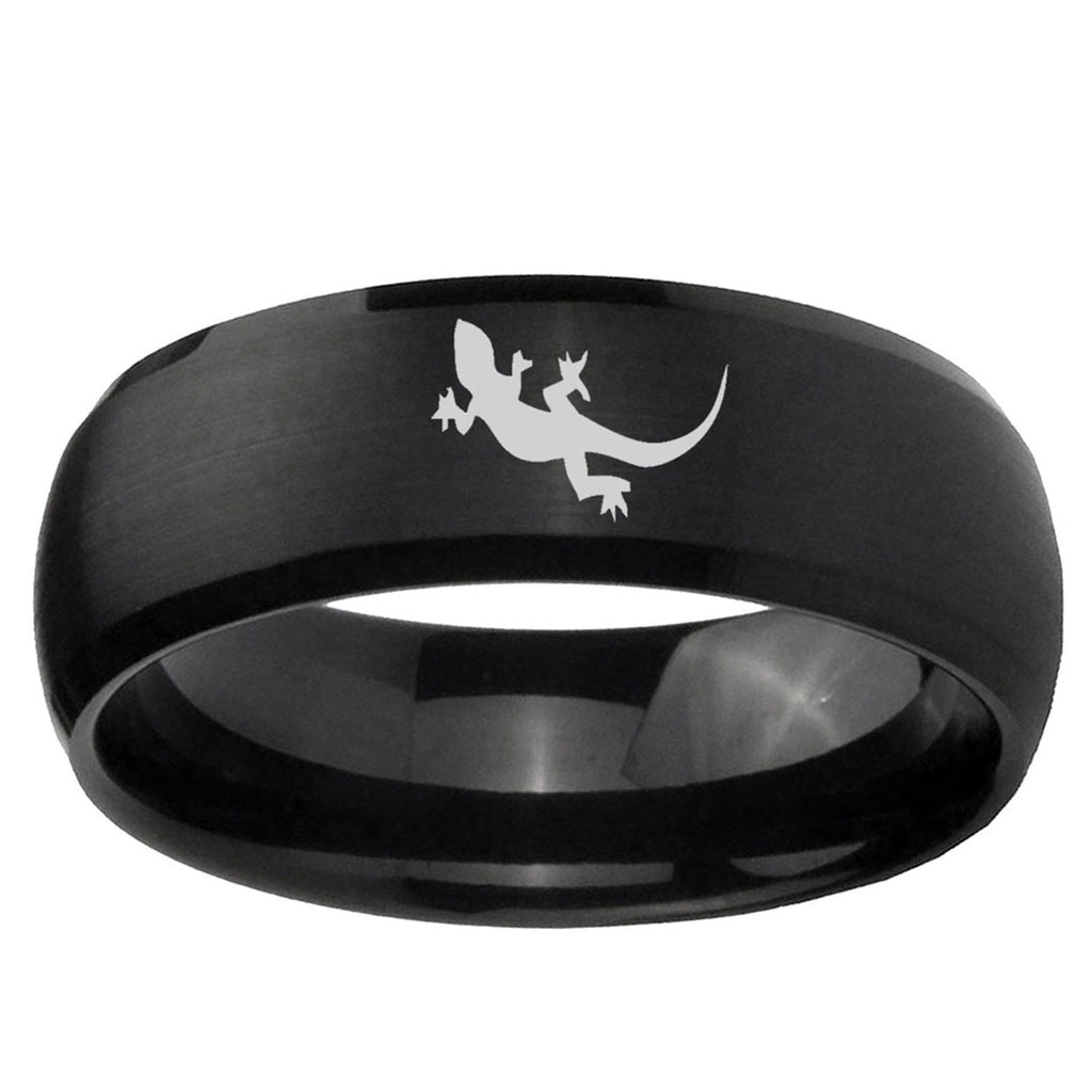 5MMLizard Dome Brush Black Tungsten Mens Engagement Band