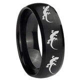 8mm Multiple Lizard Dome Brush Black Tungsten Carbide Personalized Ring