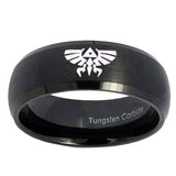 10mm-Zelda-Skyward-Sword-Dome-Brush-Black-Tungsten-Mens-Ring-Personalized