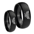 Zelda Skyward Sword Dome Brush Black Tungsten Mens Band Set