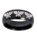 10mm-Multiple-Zelda-Skyward-Sword-Dome-Brush-Black-Tungsten-Carbide-Men's-Ring