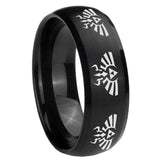 8mm Multiple Zelda Skyward Sword Dome Brush Black Tungsten Men's Wedding Ring