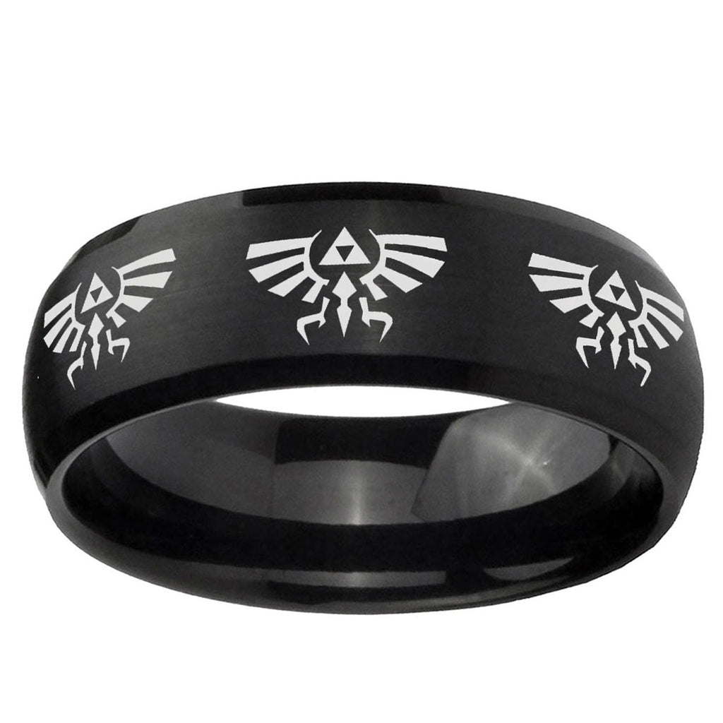 5MMMultiple Zelda Skyward Sword Dome Brush Black Tungsten Ring
