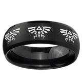 5, 8mm Multiple Zelda Skyward Sword Dome Brush Black Tungsten Ring
