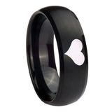 10mm-Heart-Dome-Brush-Black-Tungsten-Carbide-Men's-Engagement-Ring